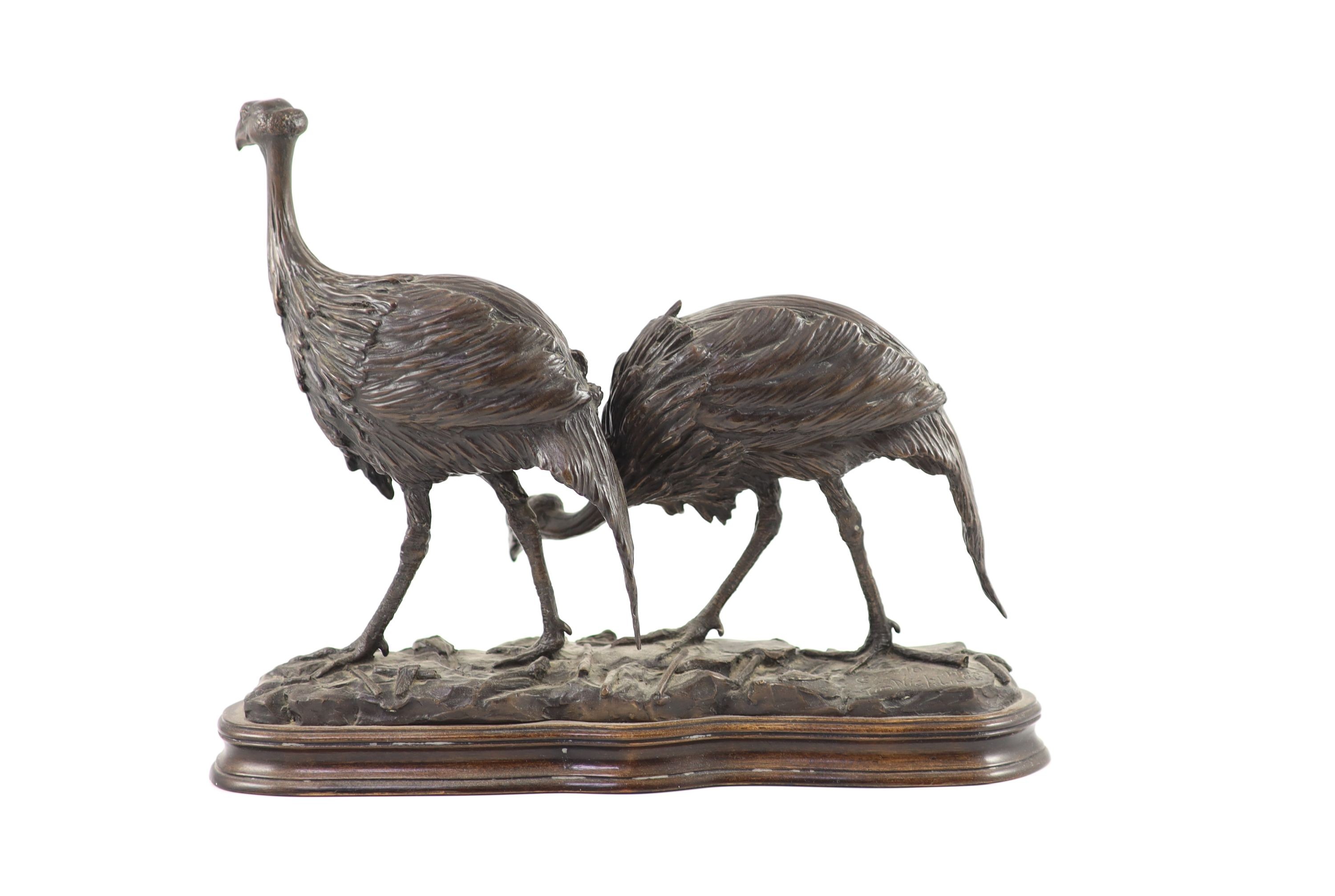 Tim Nicklin. A bronze group of Guinea Fowl length 33cm height 27cm